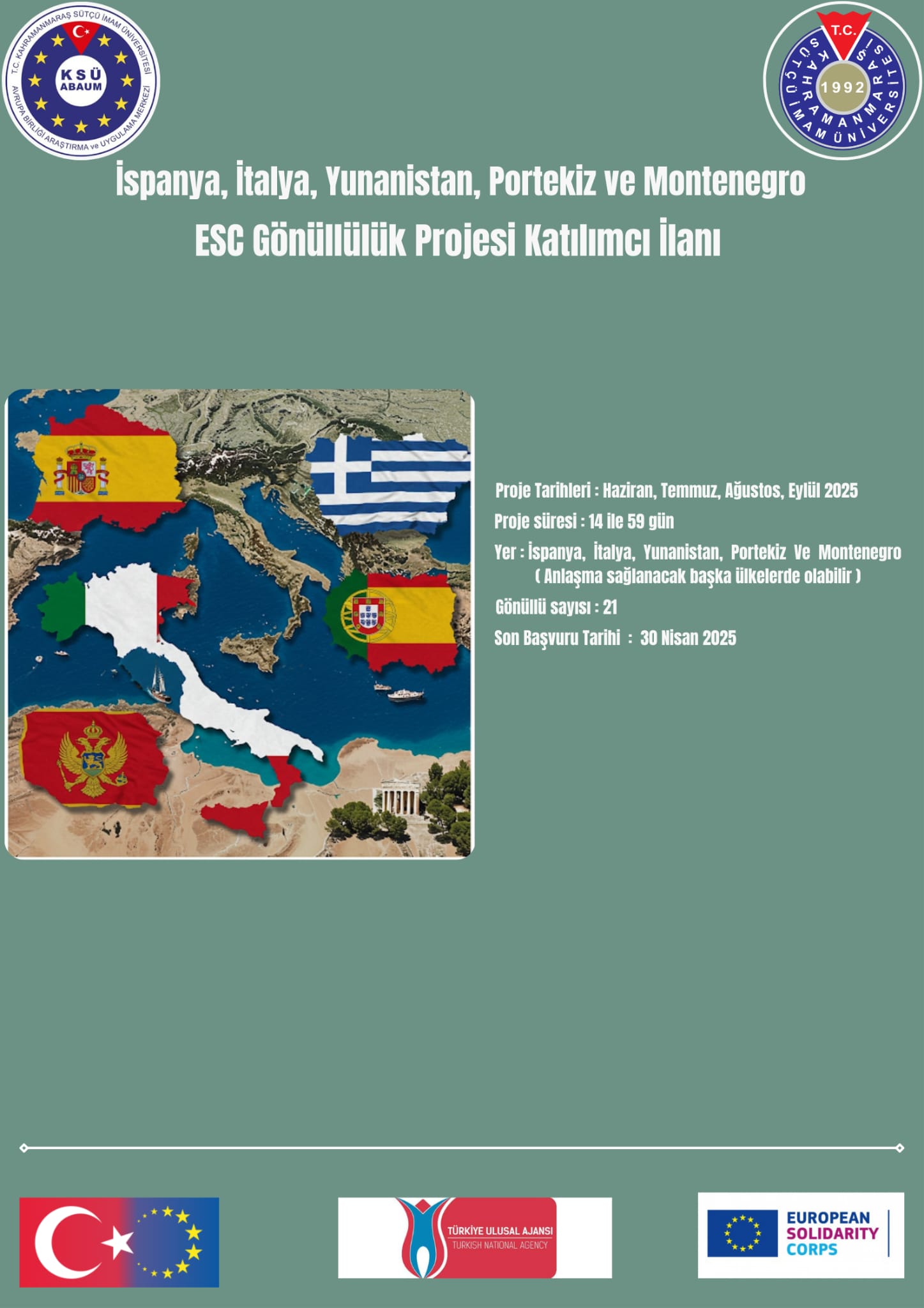 ESC Gönüllülük Projesi Katılımcı İlanı 